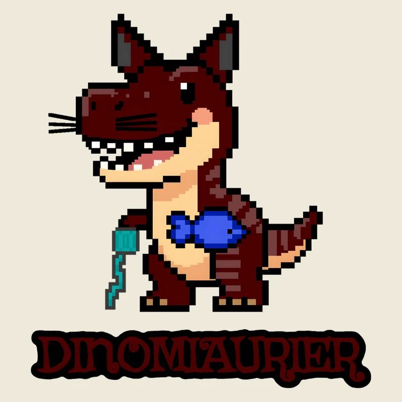 DinoMIAUrier - Pixel Art Dinosaurier als Katze! 🐈