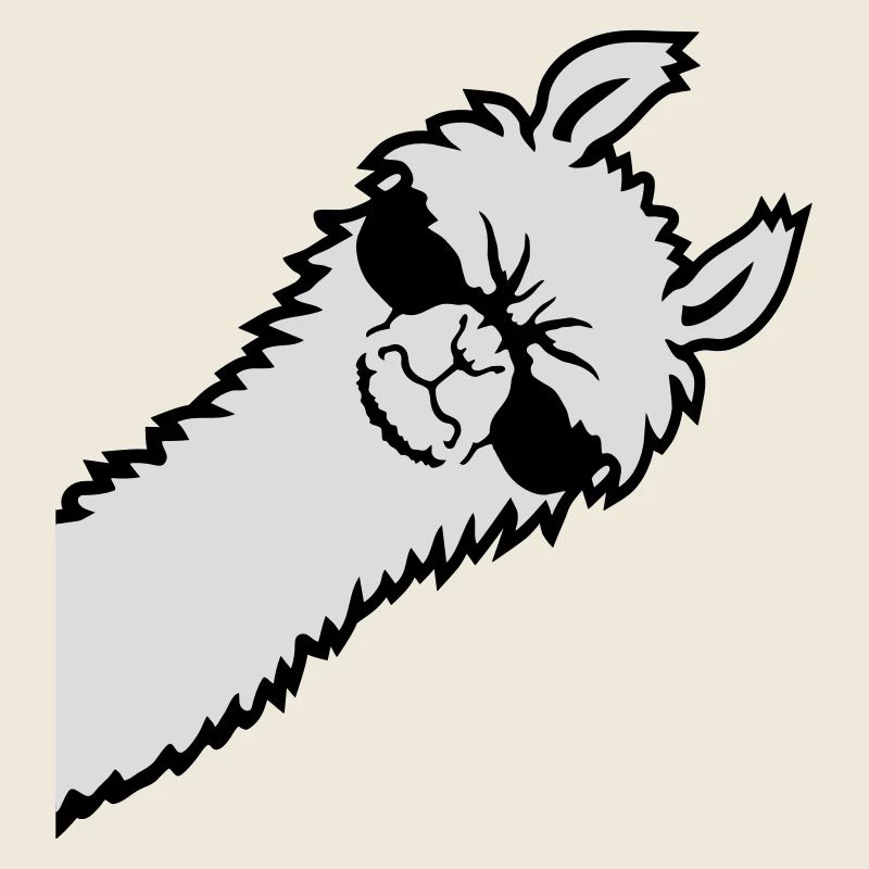 Lama Wütend Guckend Seite Sonnenbrille Cool Sauer