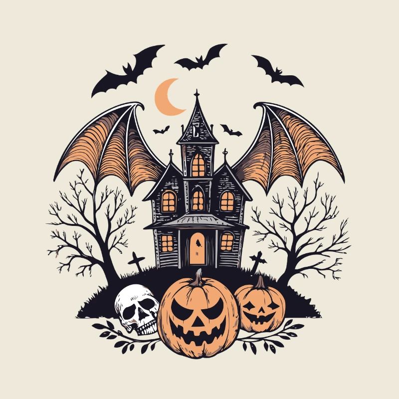 Maison hantée citrouilles nocturnes