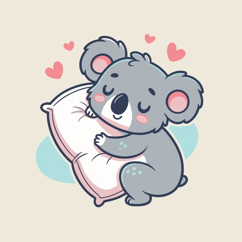 Koala Cuddle and Heart Pillow