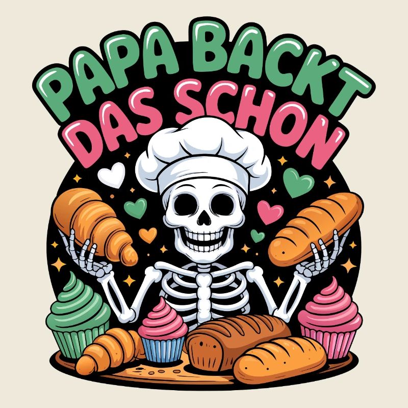 Daddy bakes this nice skeleton chef