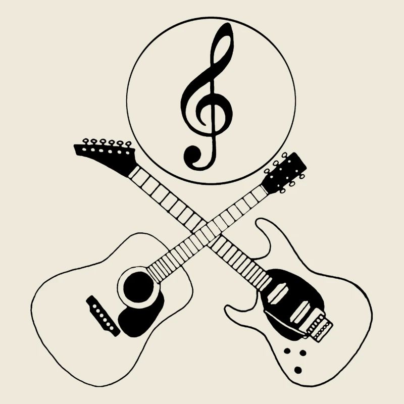 Guitars and treble clef