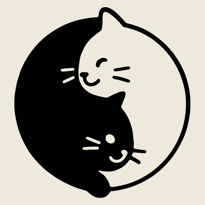 Yin and Yang cats duo