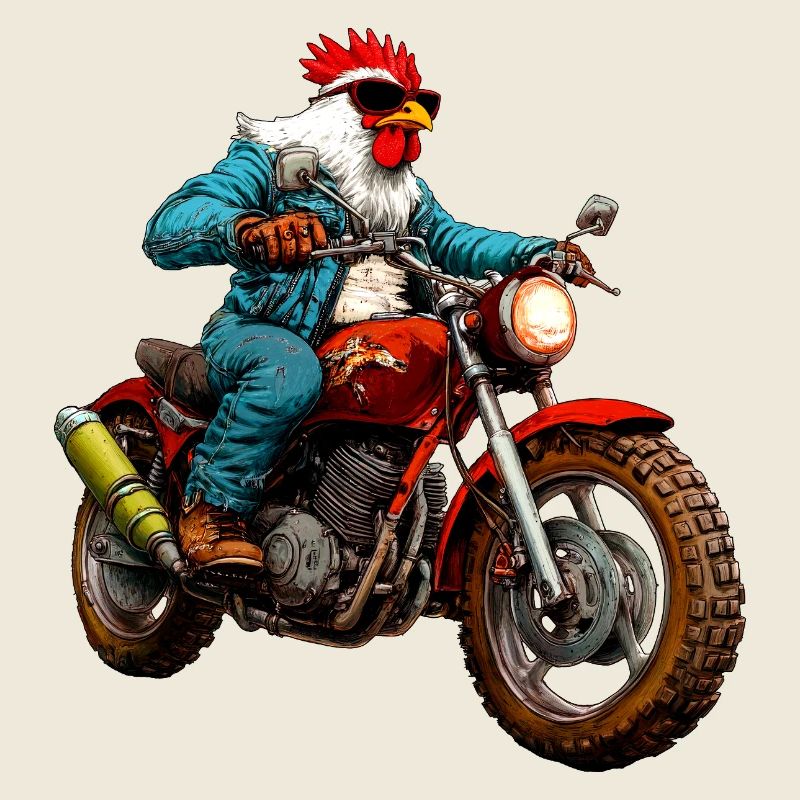 Motorrad Hühner