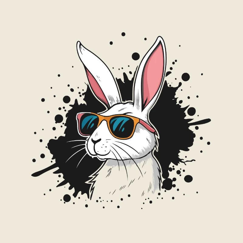 Solar bunny in pop art glasses
