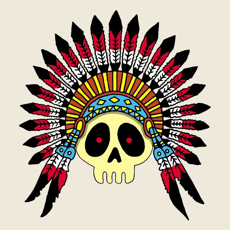 Crâne de chef indien (couleur)