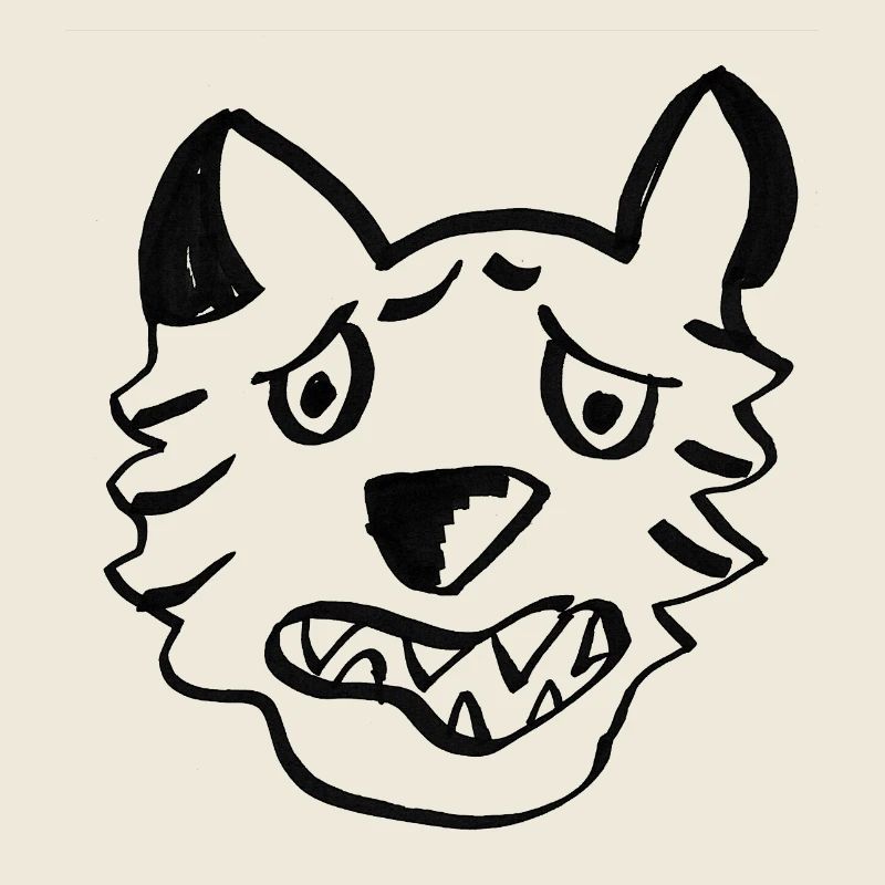 Loup Noir Lignes Graffiti
