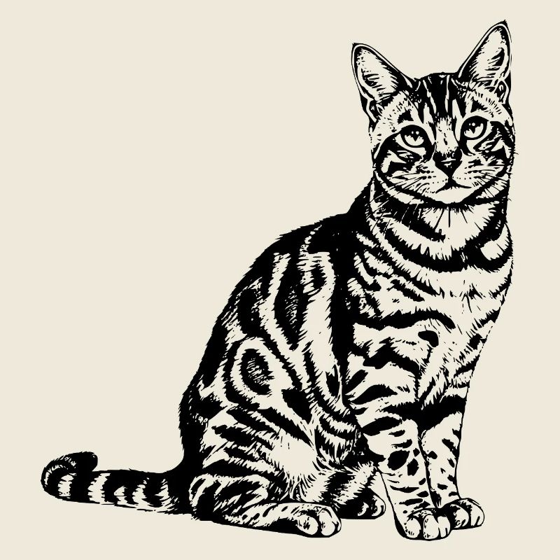 Exotic Bengal Cat - Art de lignes léopard élégant