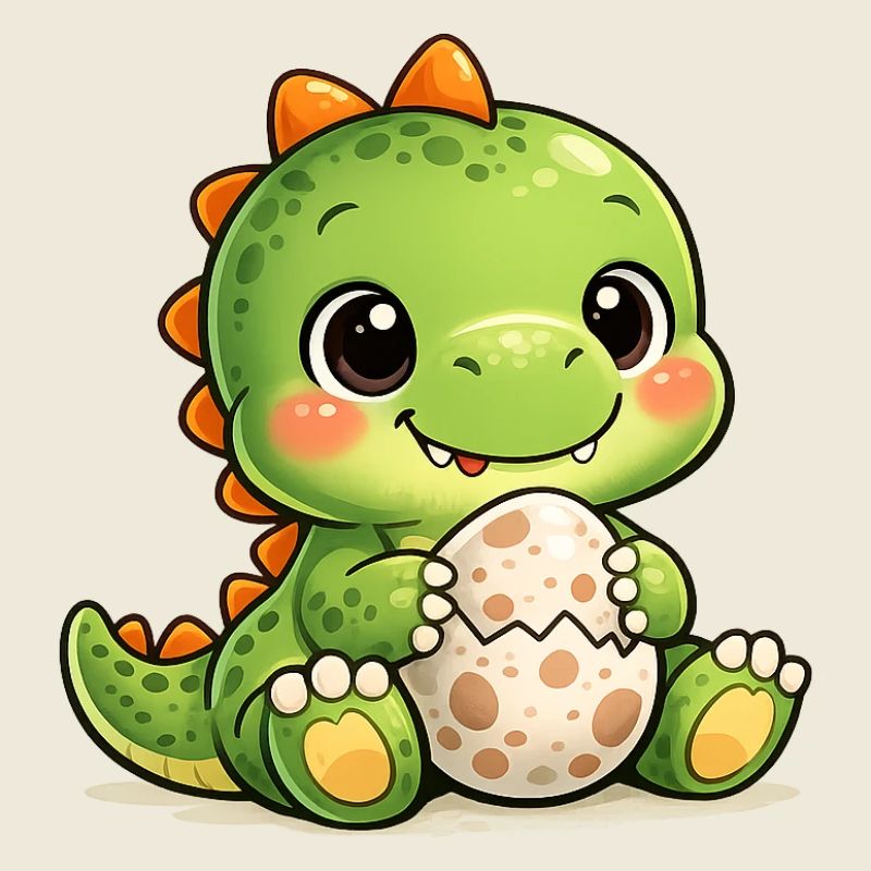 Dino with egg