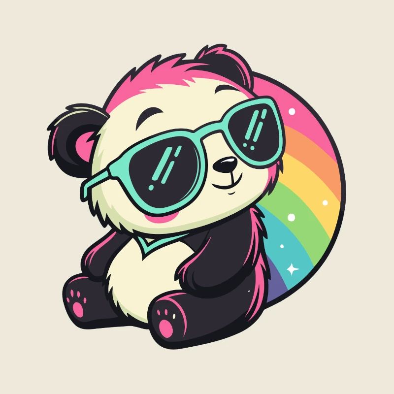 Panda Sun Cool Rainbow