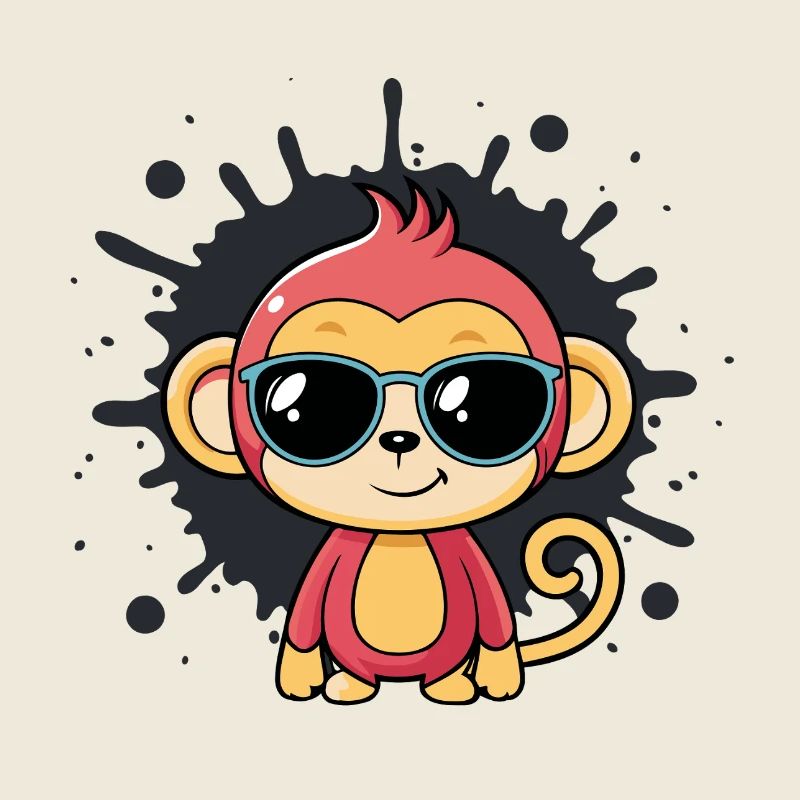 Monkey chic splash black glasses