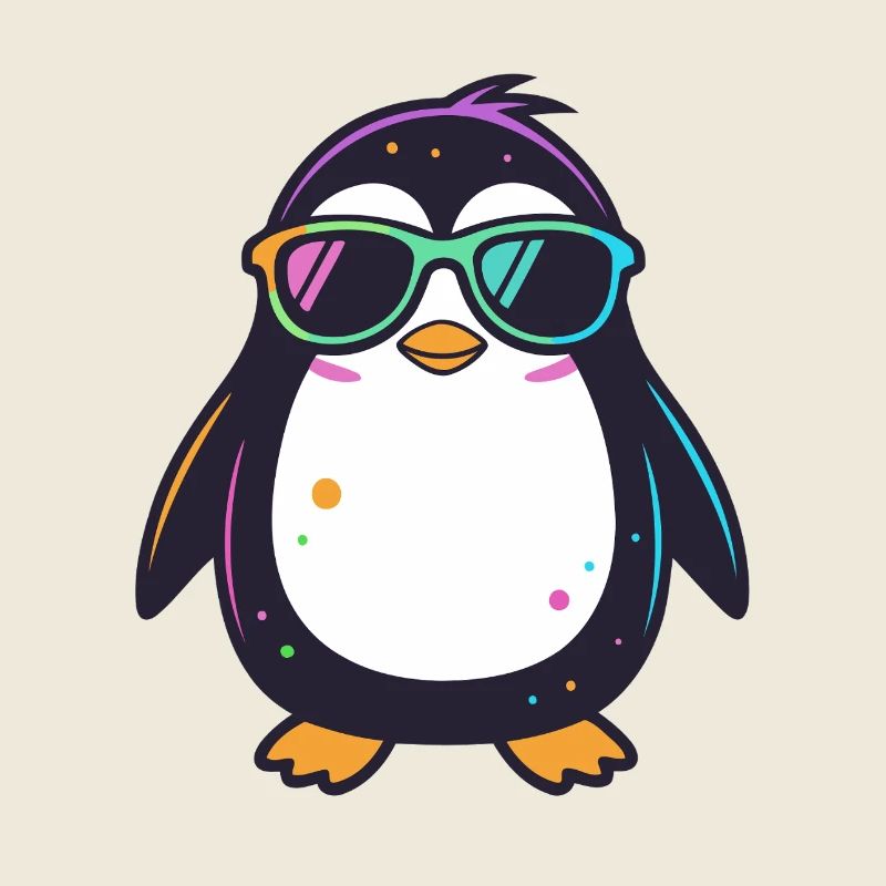 Pingouin néon lunettes