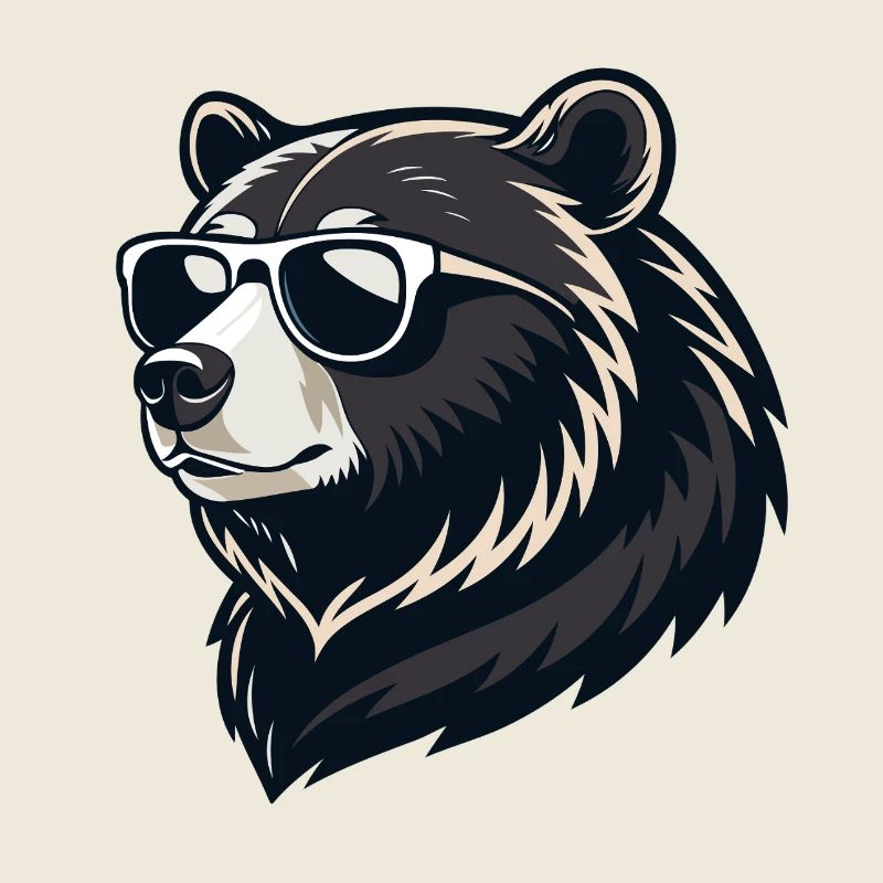Ours en lunettes de soleil graphique