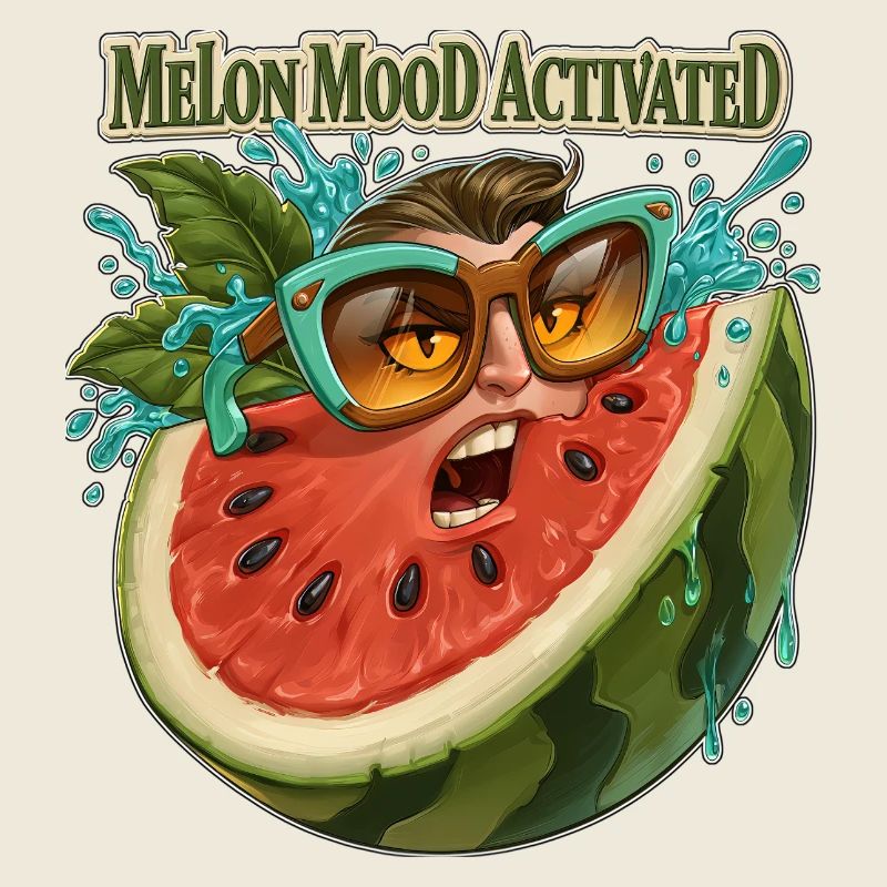 Melone Stimmungsaktiviertes lustiges Wassermelonengesicht
