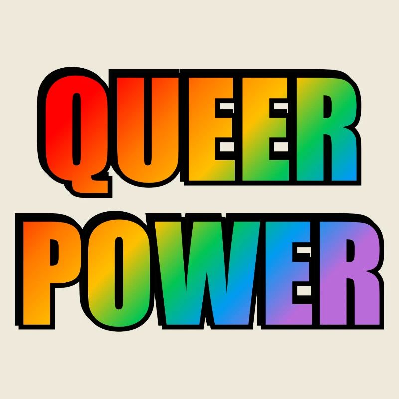 Queer Power Rainbow Text