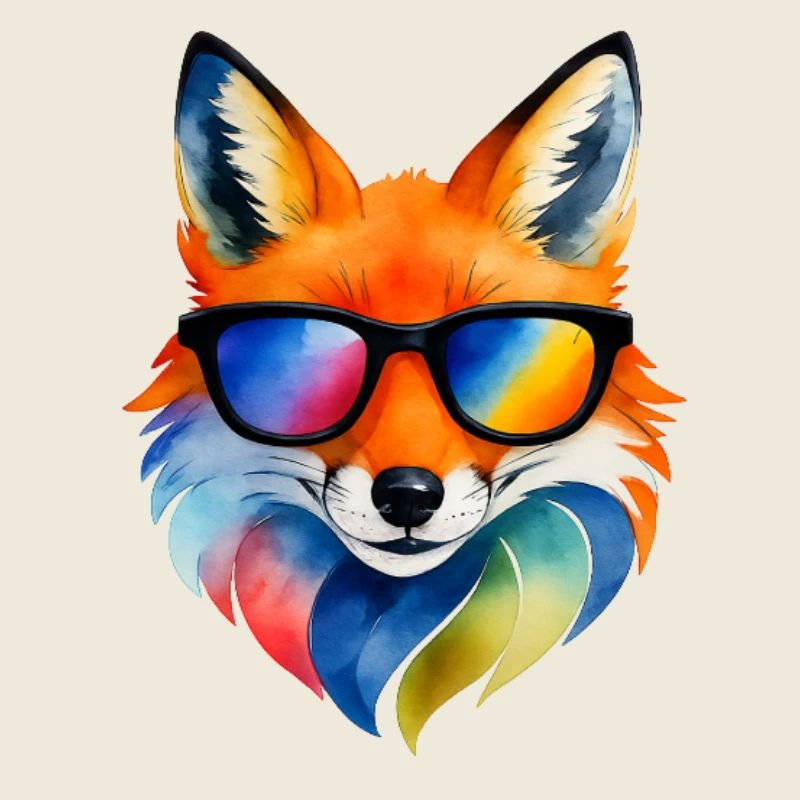 Bunter Fuchs mit Brille