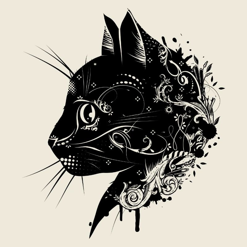 floraler Kopf einer Katze