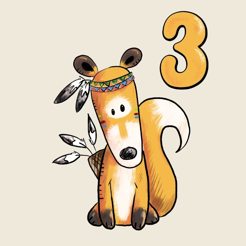 Happy Birthday Fox 3 years Third Birthday
