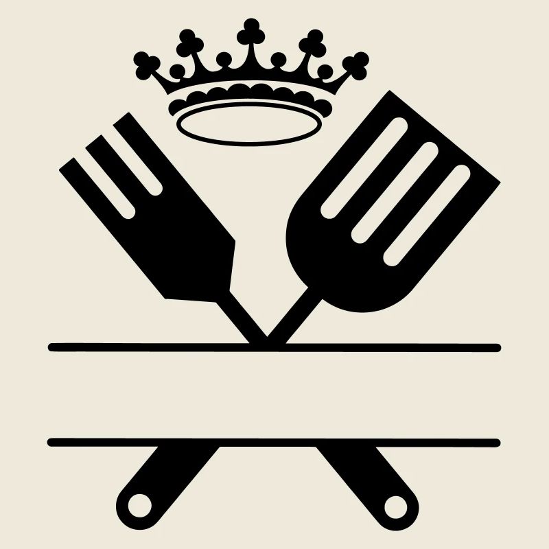 Barbecue cutlery monogram with crown