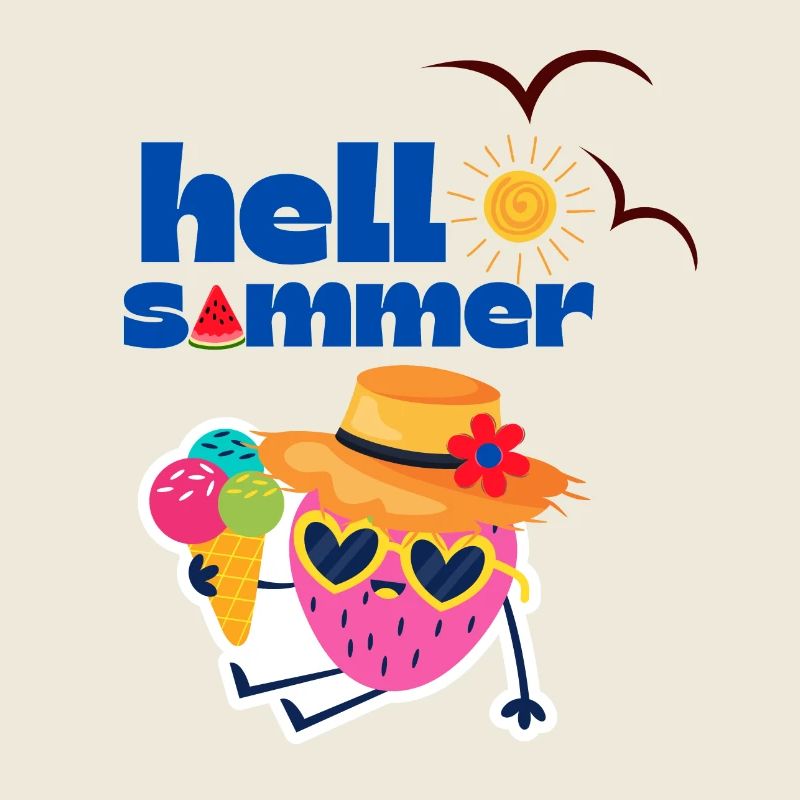 Sommerlicher Erdbeeren und Eis Cartoon
