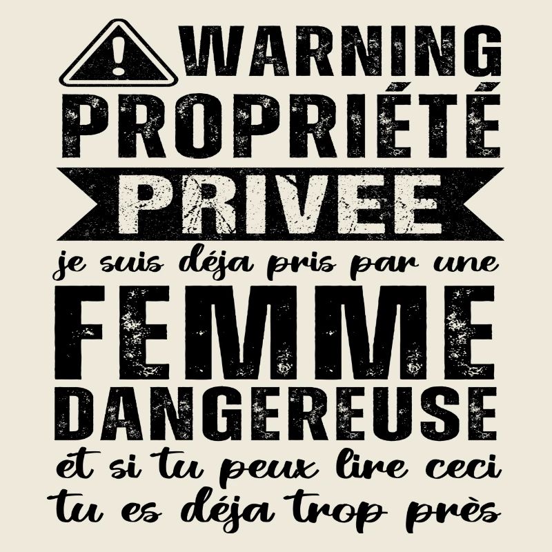 Warning propriété privée humour couple St Valentin