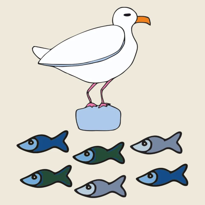 Seagull with fish