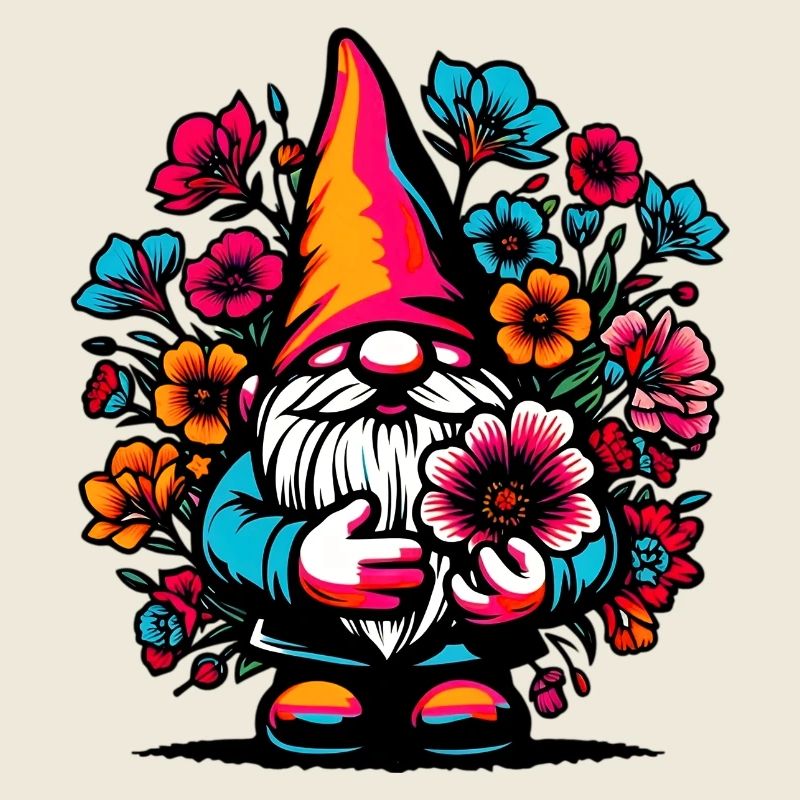Gnome à fleurs