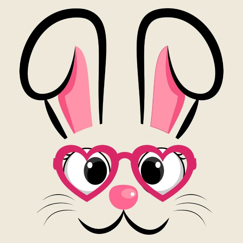 Hasengesicht mit Herzchenbrille