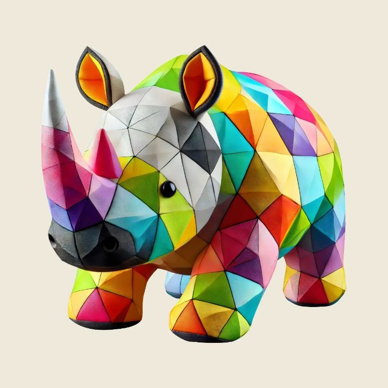 Rhinoceros Rhino Polygone Patchwork