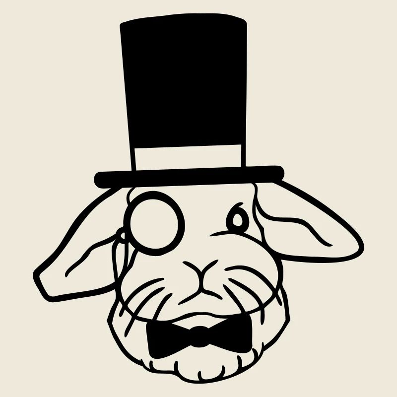 Mr. Bunny Gentleman Chapeau haut de forme Monocle Lunettes