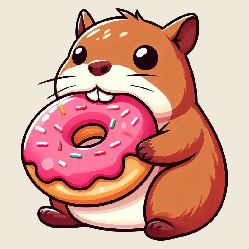 Mignon Capybara Hamster Cochon d’Inde Dessin animé