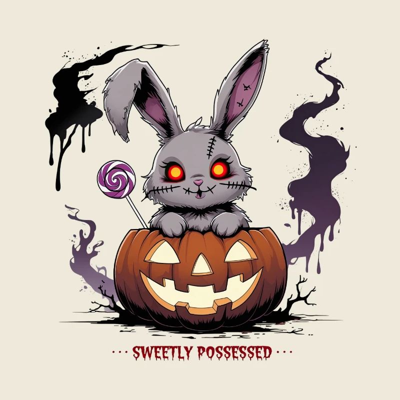 Obsessionnellement sucré – lapin effrayant dans la citrouille