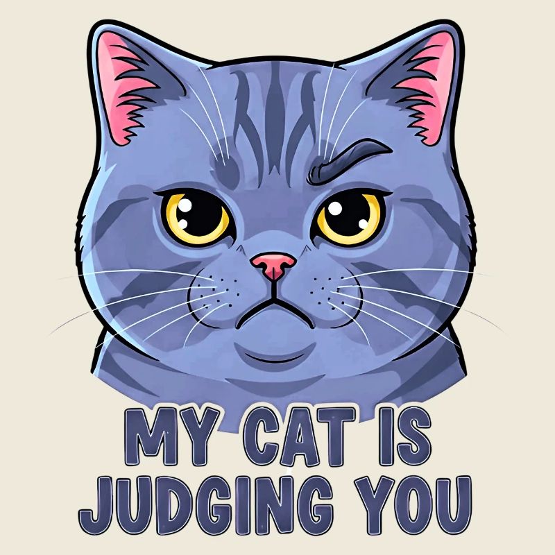 Devise du chat avec un drôle de visage