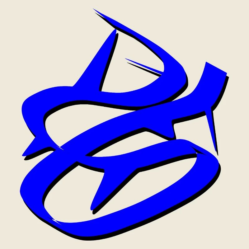 Dynamisches blaues Graffiti-Design