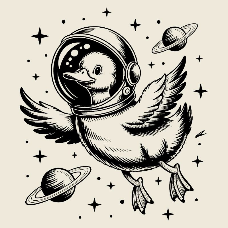 Oie dans l'espace - Logo Cool Astonomy
