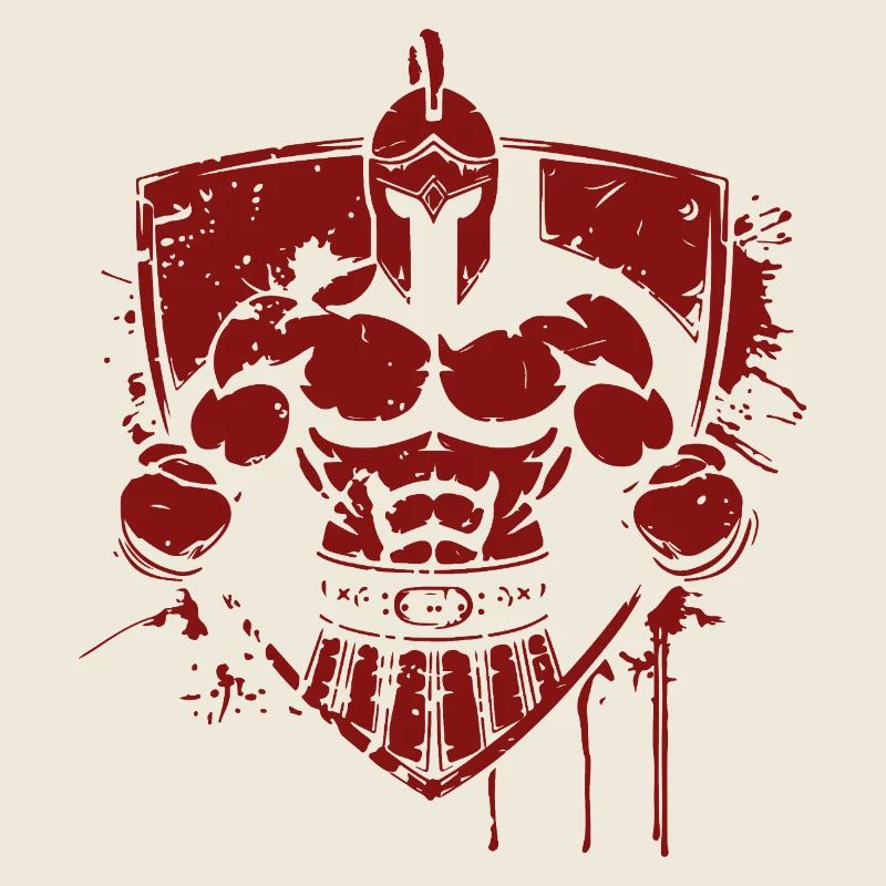 Warrior in armor with shield