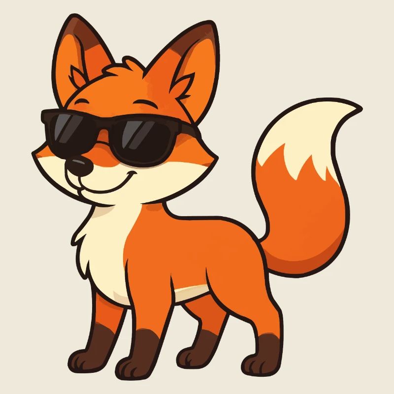 Funny fox with sunglasses