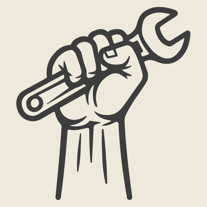 Symbole de la clé à main de l’ouvrier