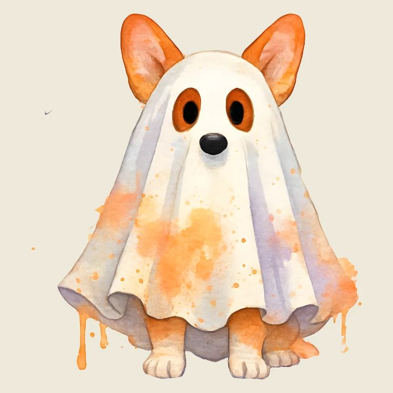 Dog Ghost Watercolor