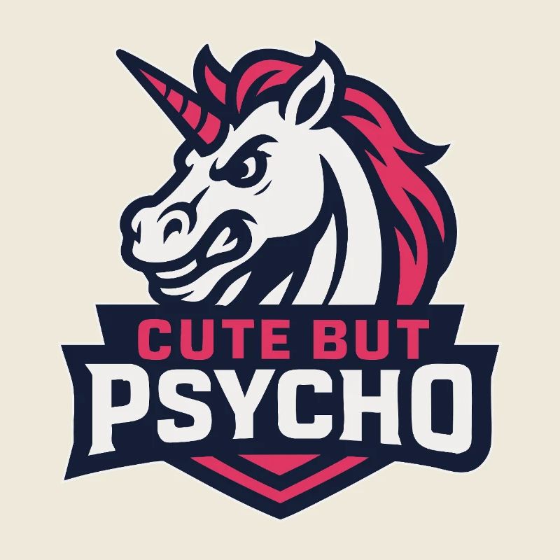 Licorne espiègle avec une phrase
