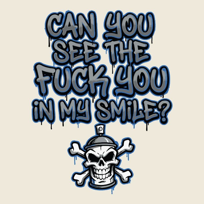Graffiti Skull Saying Provocative