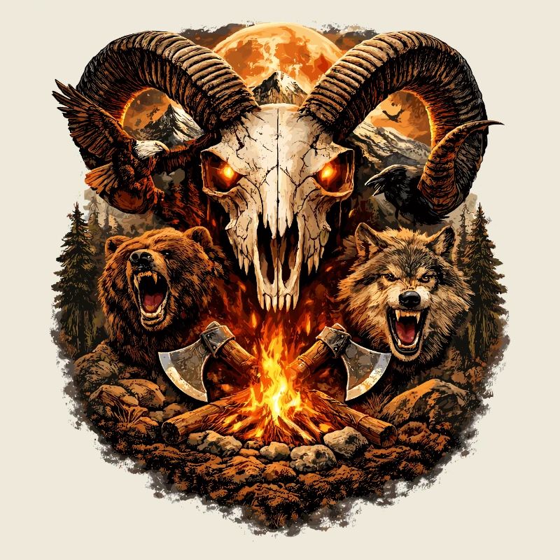 Firehorn Skull in Wolf Pack