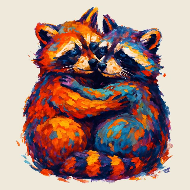 Leuchtendes Waschbär-Duo