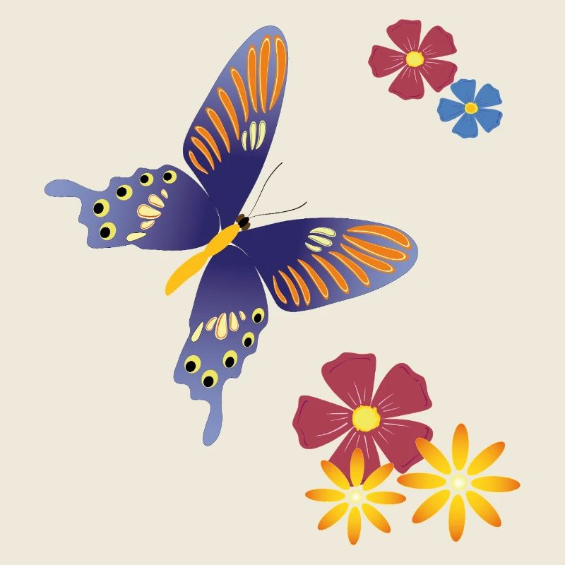 Papillon avec des fleurs