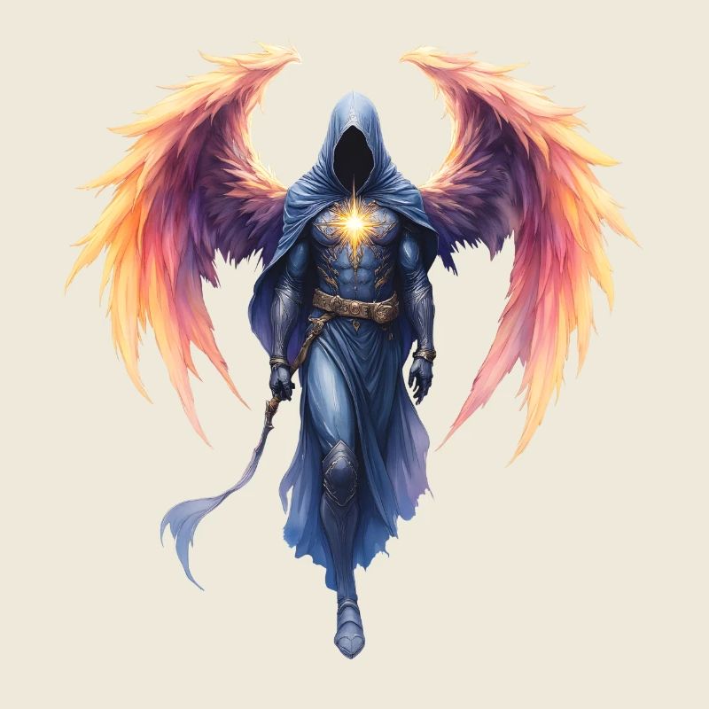Blue Fire Winged Warrior