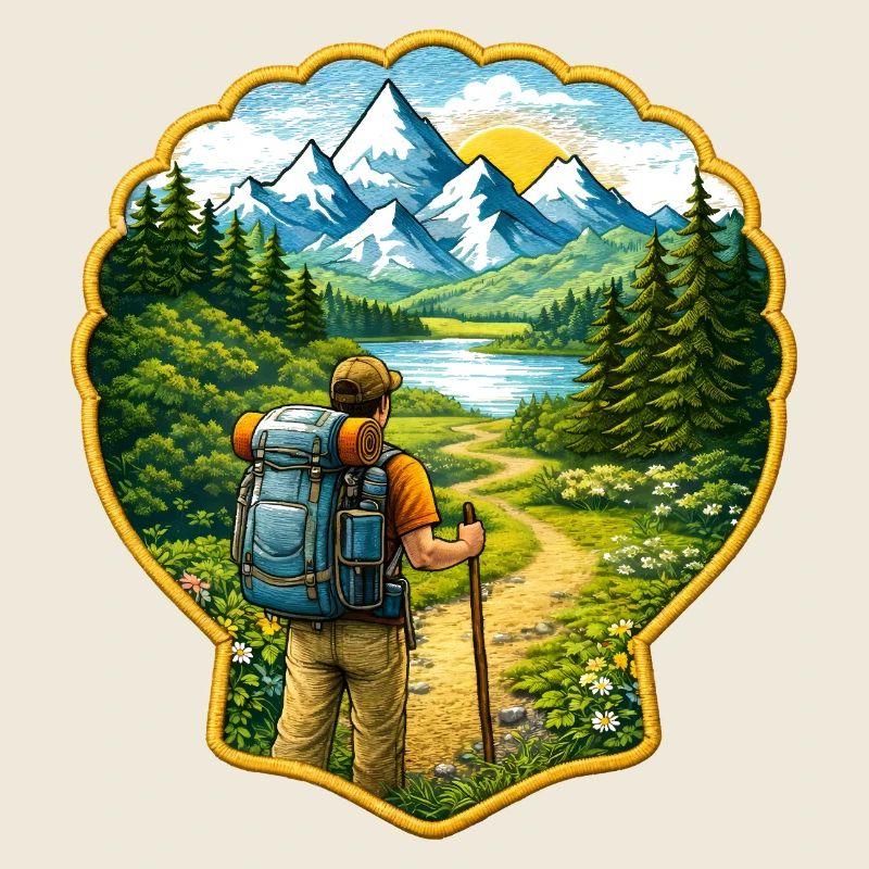 Jakobsweg Patch mit Jakobsmuschel 