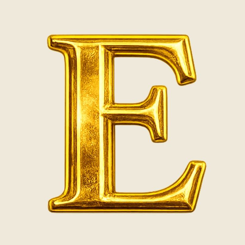 Golden E Monogram Design