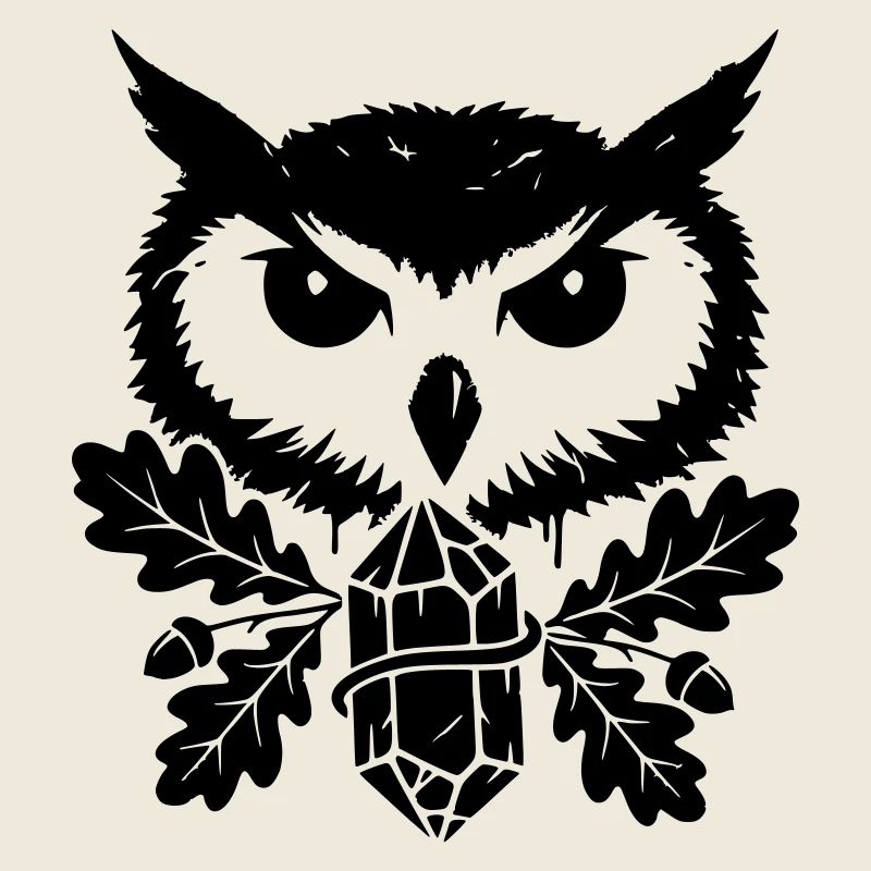 Fantasy Eule Kristall Tattoo