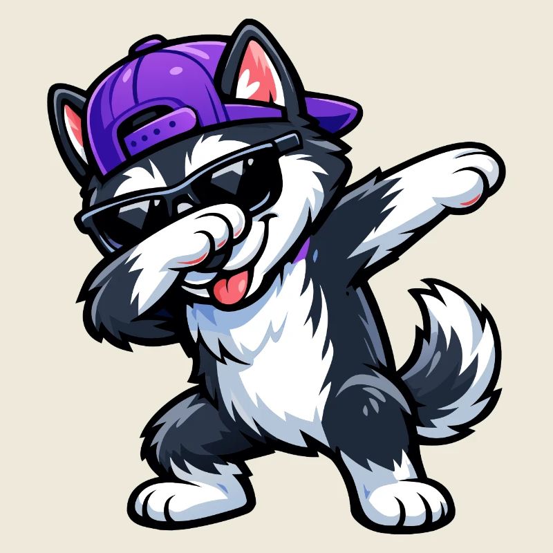 Dabbing Husky
