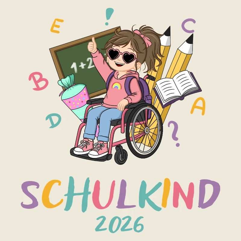 Schulkind 2026 Regenbogen Stil